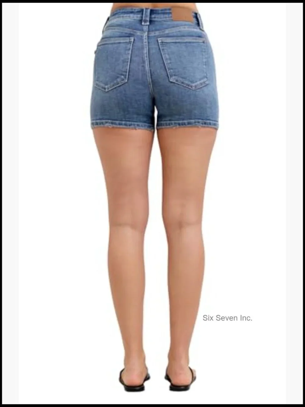 High Waist Classic Wash Slim Jean Shorts Stretch Denim